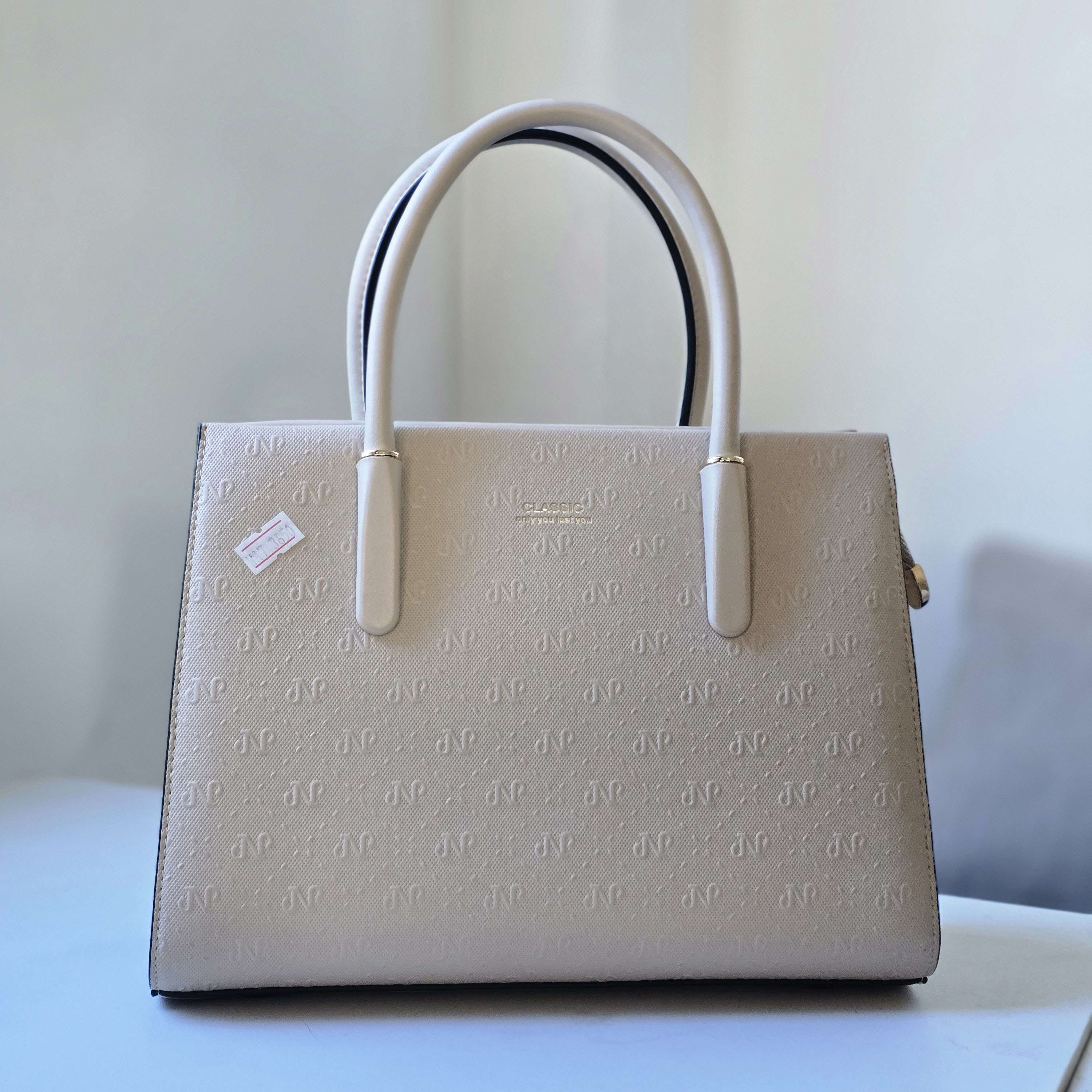 Classic Beige Monogram Tote Bag