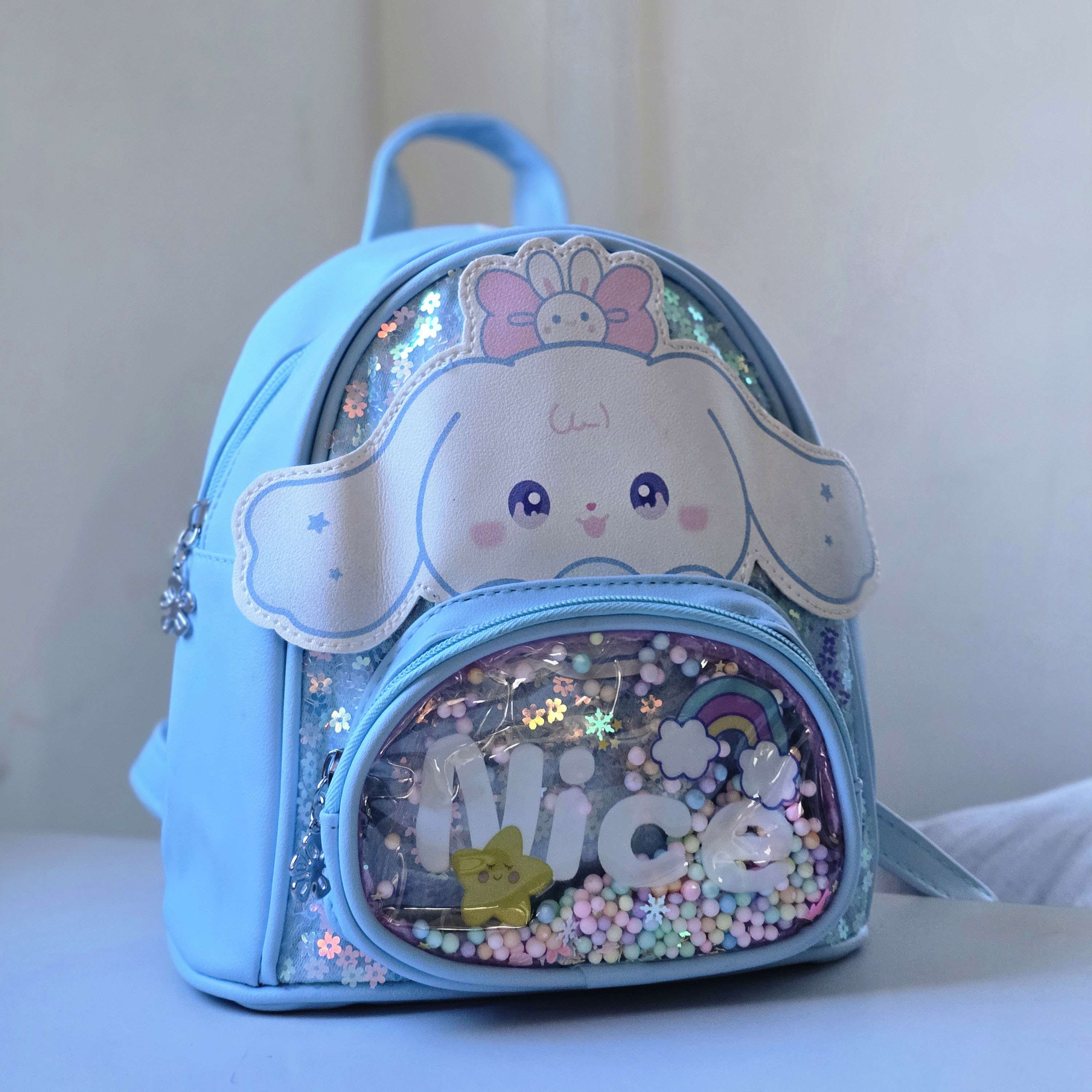 cinnamoroll Mini schoolBackpack | Cute Blue Shaker Bag with Sequins