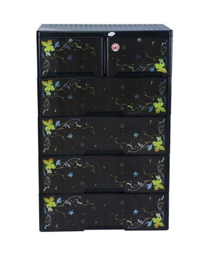 RFL 5D KD Oak Wood Deluxe Royal Double Wardrobe – Premium Plastic Wardrobe with Wooden Finish