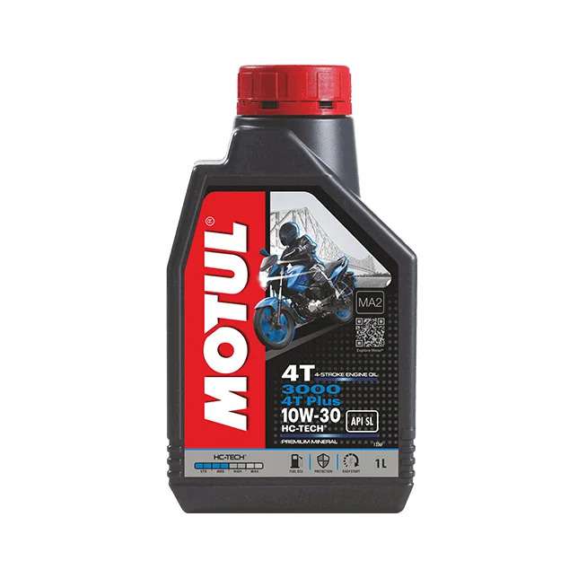 MOTUL 3000 4T PLUS 10W-30 Mineral Engine Oil, 1 Liter – Reliable Motorcycle Lubricant