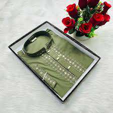 Luxurt Premium Men Panjabi Light Green Semi Long Premium Quality Panjabi - Panjabi