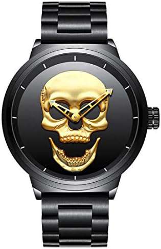 SKMEI Men Cool Skull Quartz Watch Creative Alloy Strap Punk Watches Men Clock Waterproof Wristwatches 9178