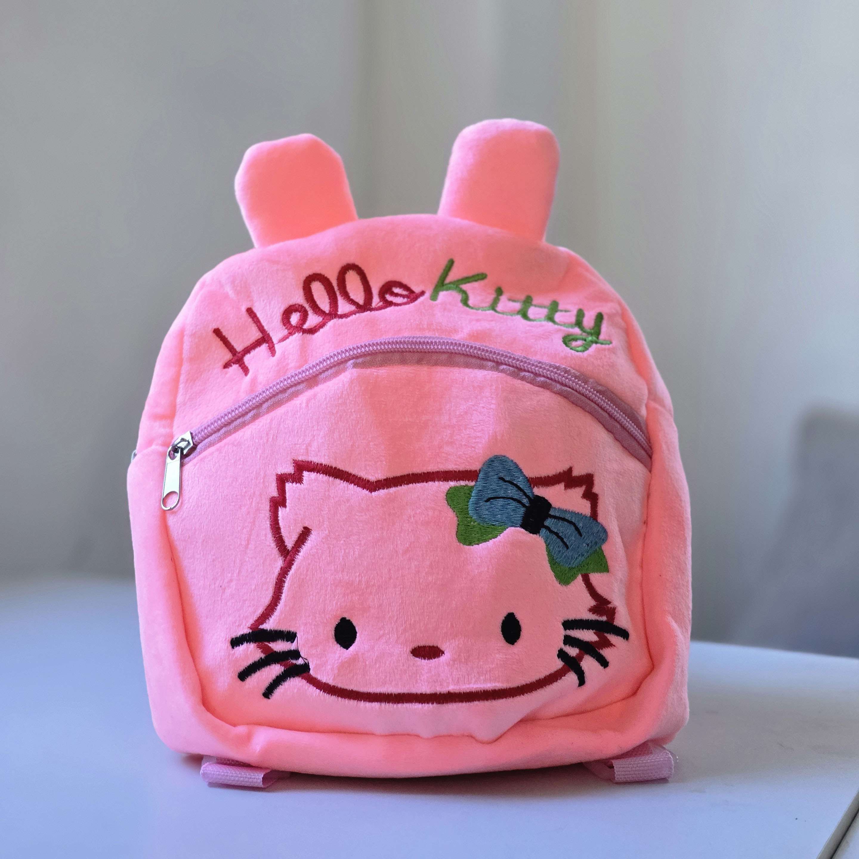 Hello Kitty Plush Backpack | Cute Pink Soft Bag for Kids